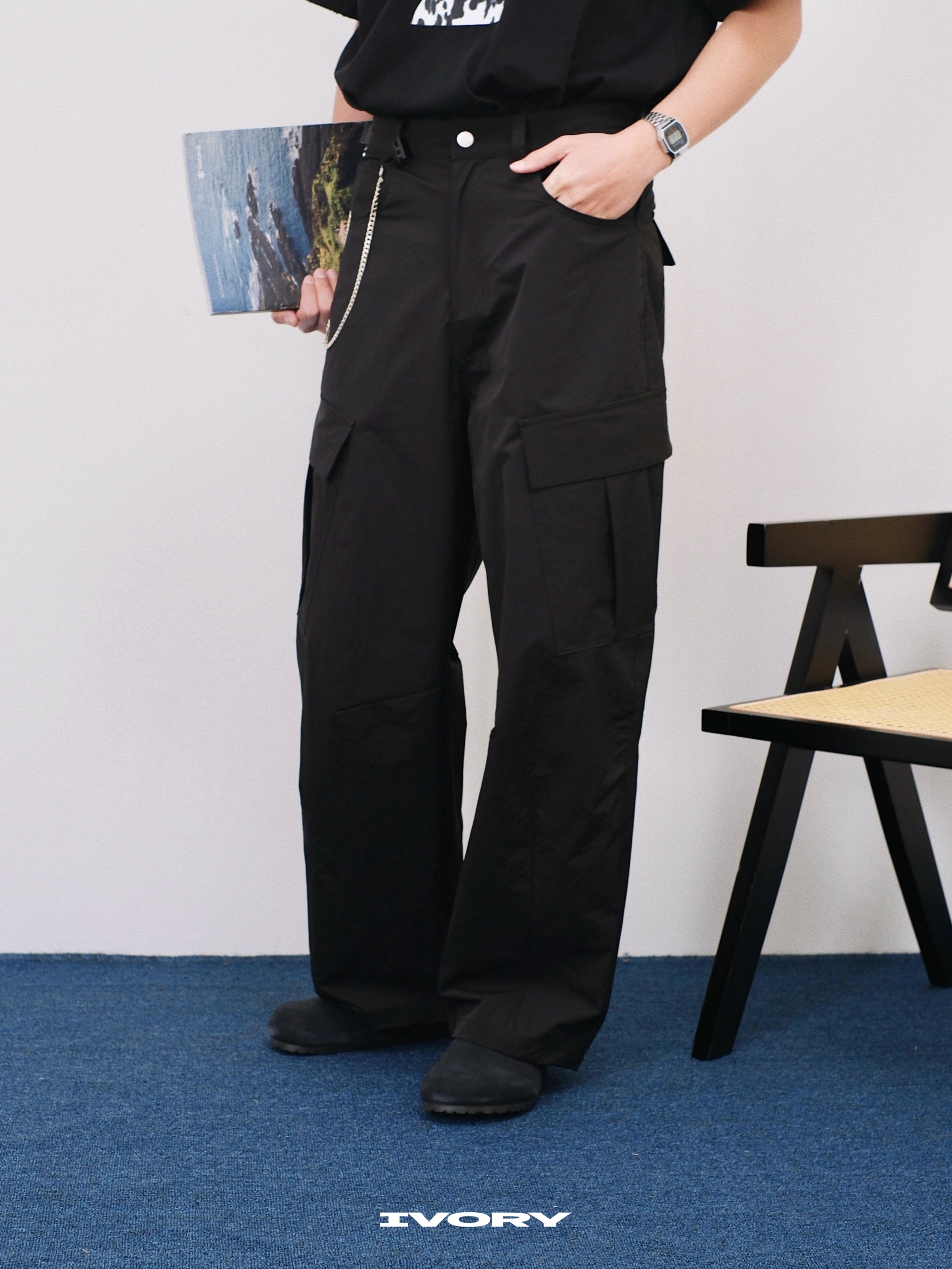 <現貨>IVORY Coolbest Wide Cargo Pants 寬鬆 輕量 大口袋 繭型 工裝 長褲 二色【S125001】