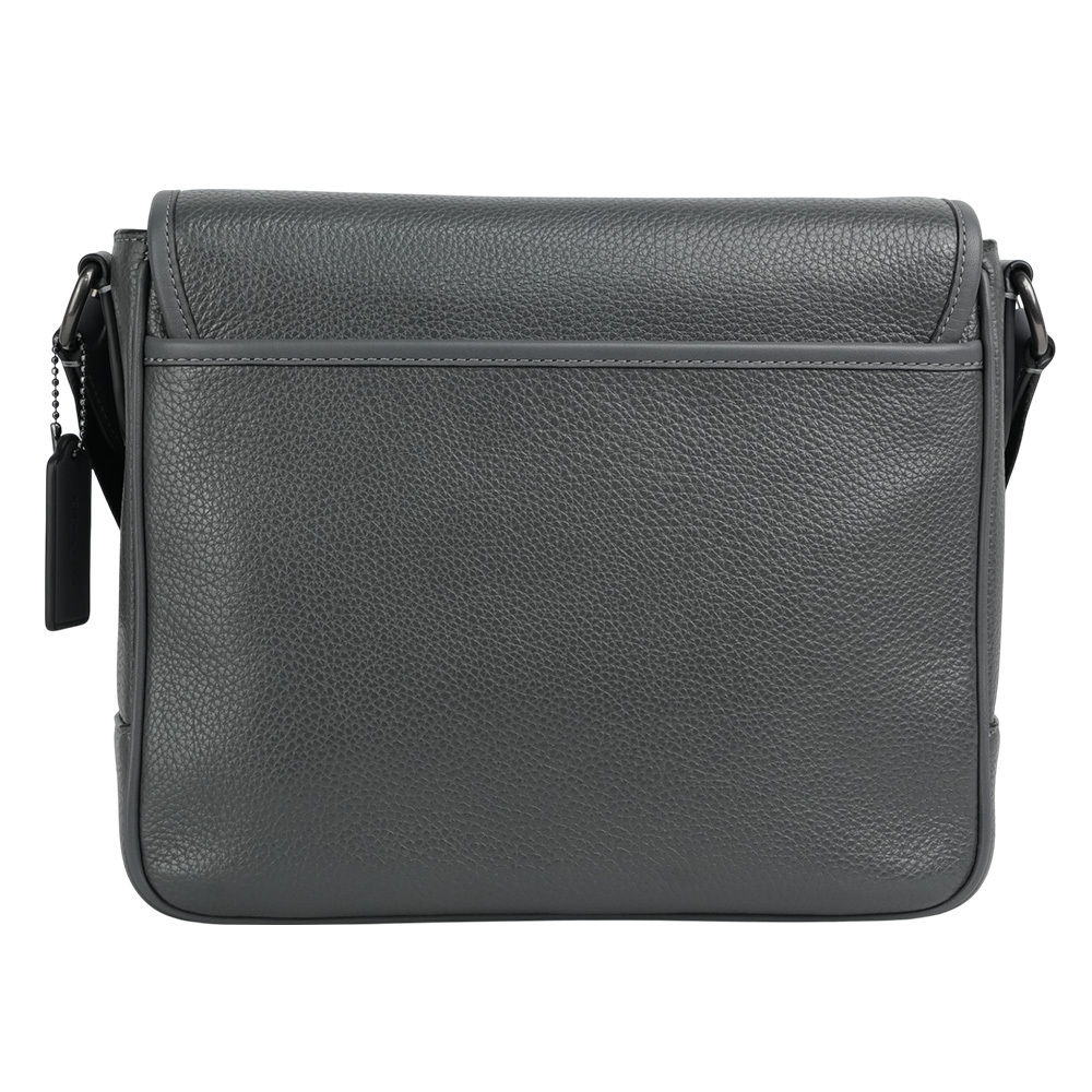 【COACH】Sprint Map 25 粒紋皮革翻蓋斜背包(石墨黑) CY798 QBGF