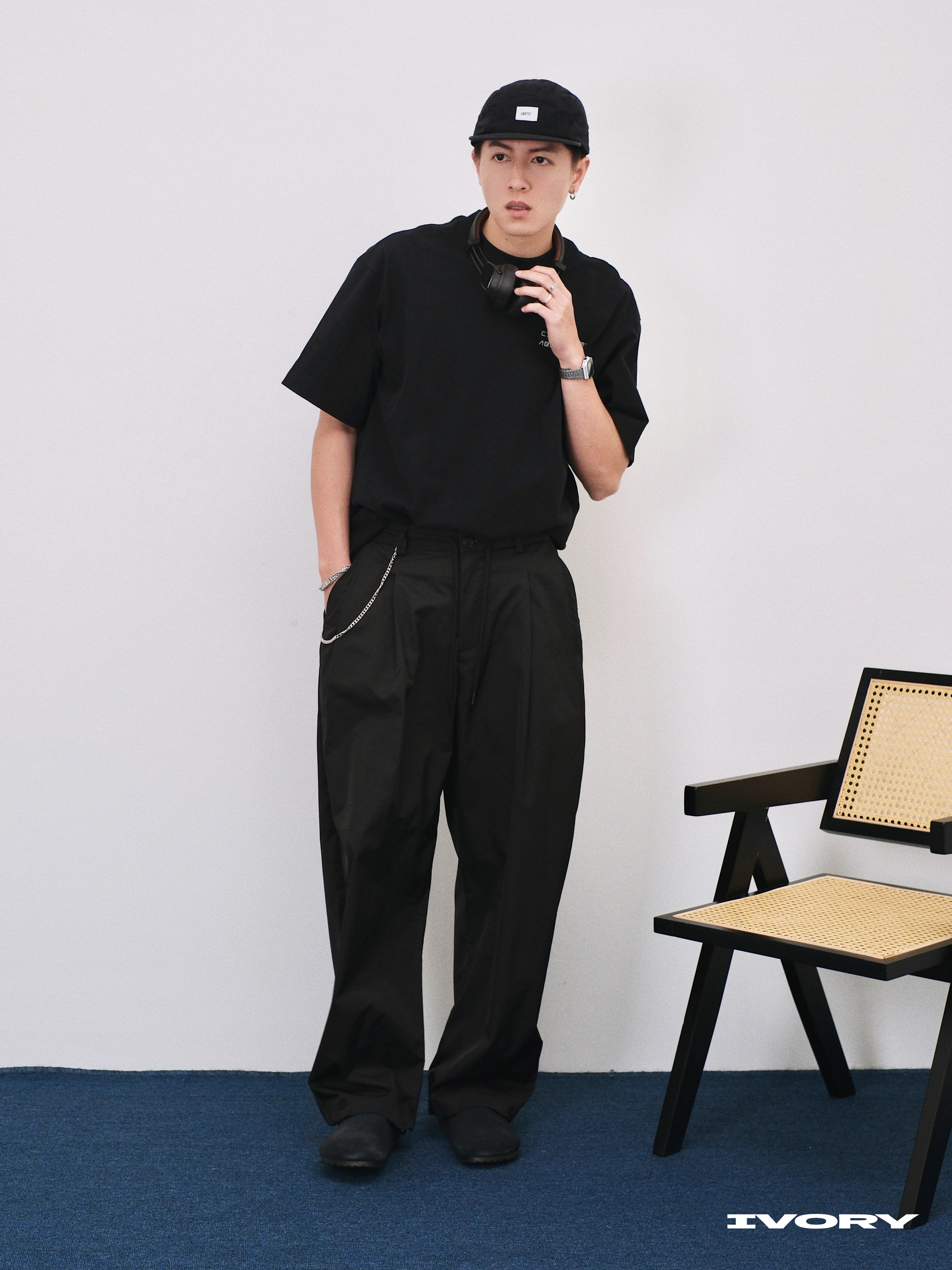 IVORY Barrel Wide Leg Pants 寬鬆 雙摺 抽繩 繭型 長褲 二色【256002】