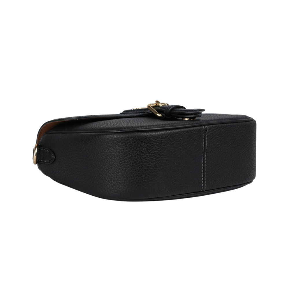 【COACH】Amelia 金字荔枝皮革小款馬鞍包(黑色) CP107 IMBLK