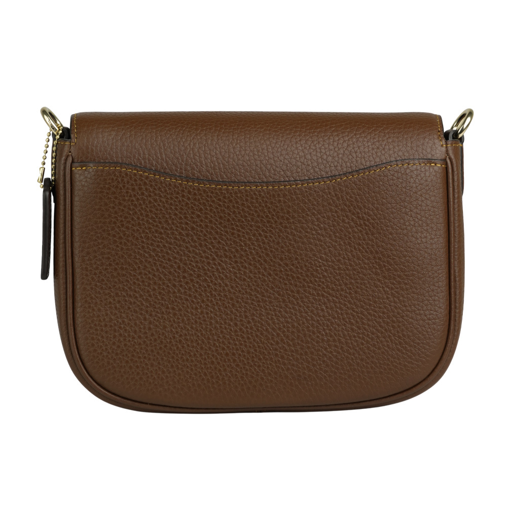 【COACH】Amelia 金字荔枝皮革小款馬鞍包(棕色) CP107 IMBRN