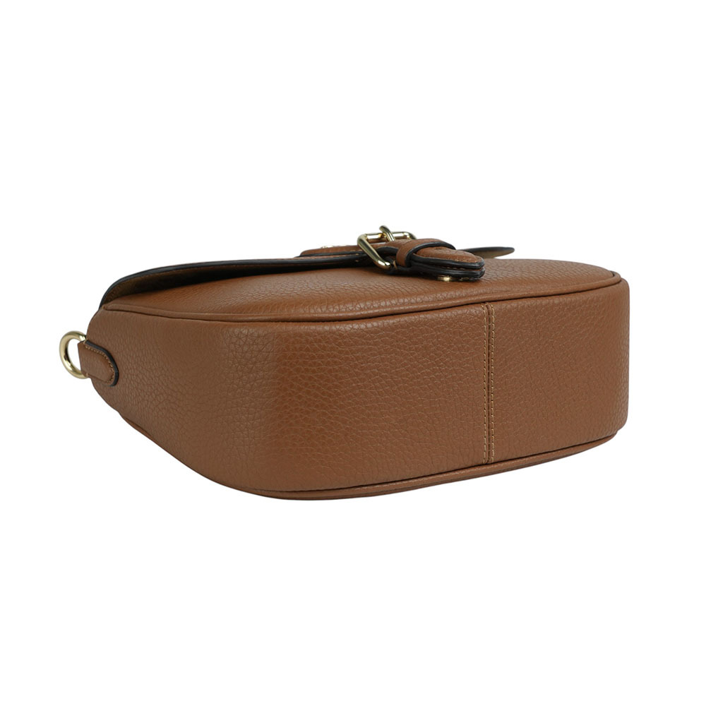 【COACH】Amelia Amelia 金字荔枝皮革馬鞍包(紅棕木色) CP107 IMR1W