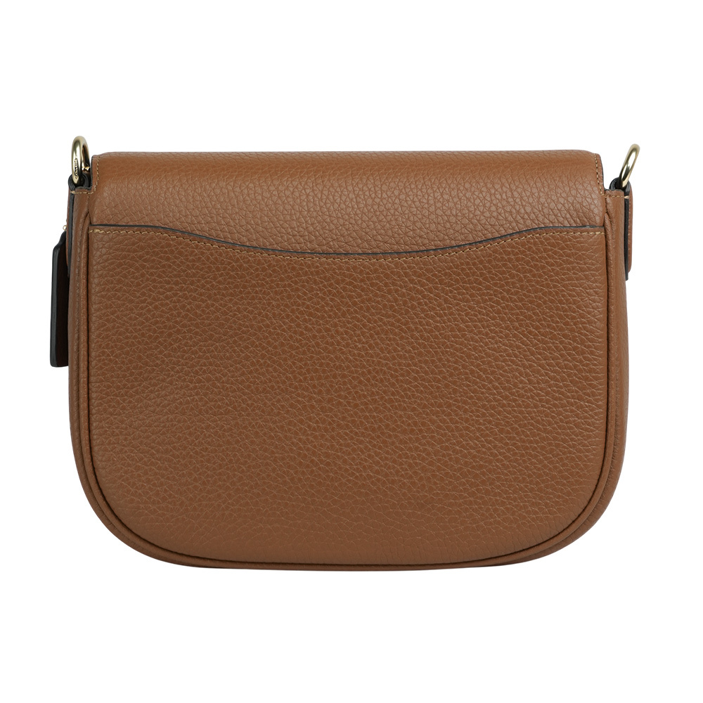 【COACH】Amelia Amelia 金字荔枝皮革馬鞍包(紅棕木色) CP107 IMR1W