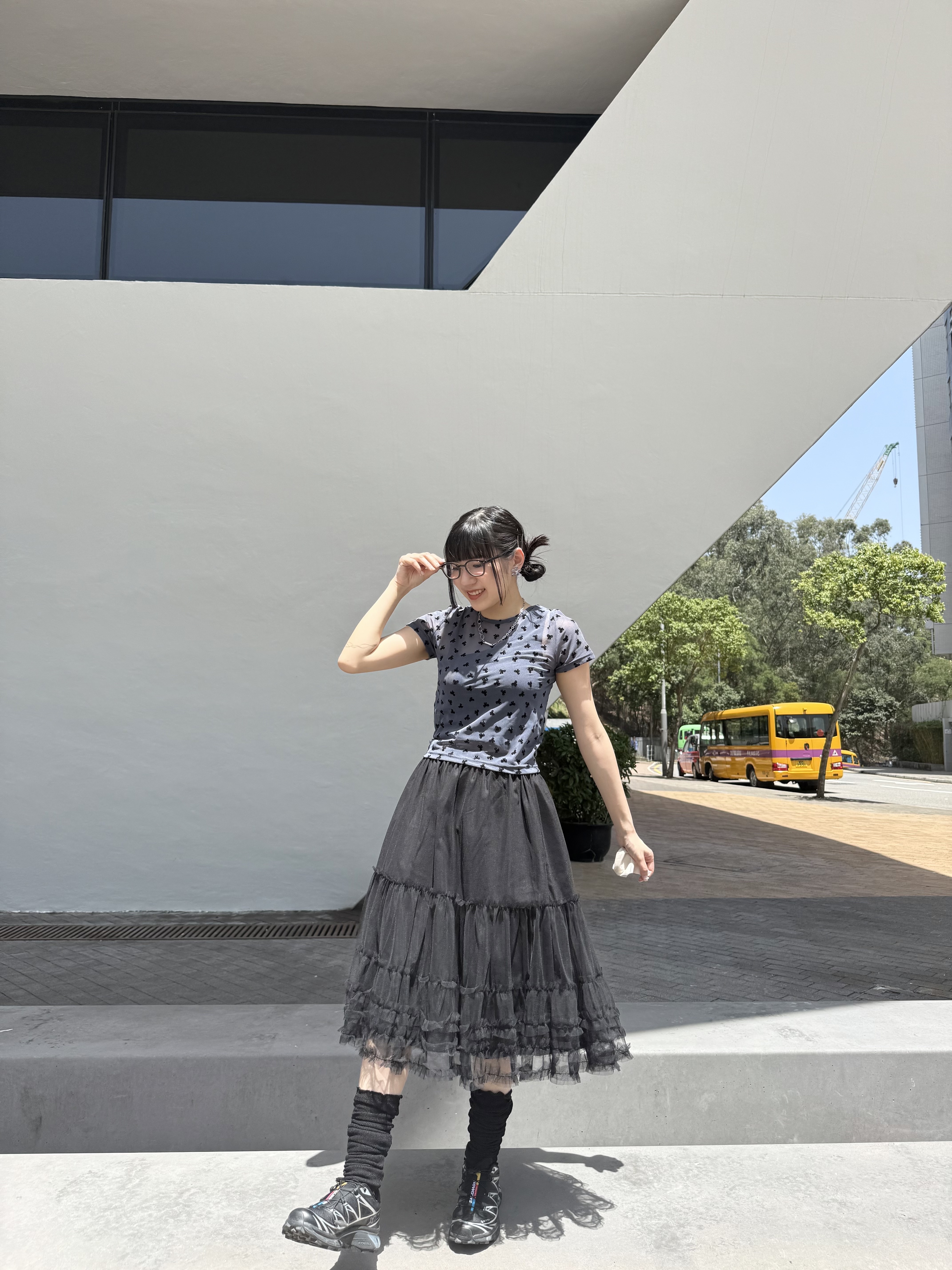 [兩色入]高質層紗中長SK(Black)