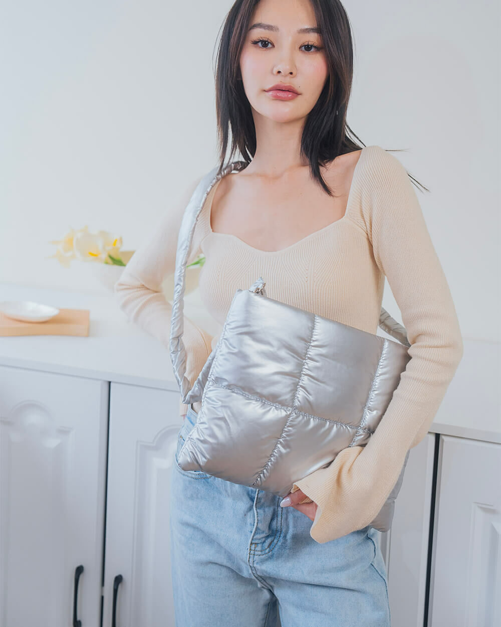 【闆娘選品】高顏值太空澎澎 iPad 電腦 收納包 (共3色)🤍 附可拆式肩背帶