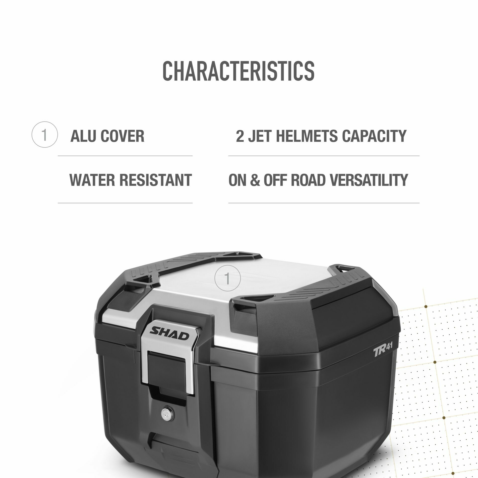 SHAD TERRA置物箱｜TR41後箱(金屬銀飾蓋)