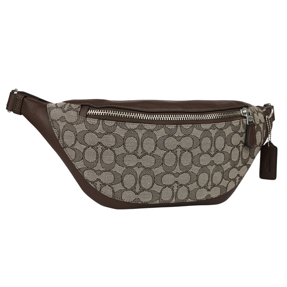 【COACH】Warren CC Logo 緹花布及皮革腰包/胸口包(橡木/楓樹棕)