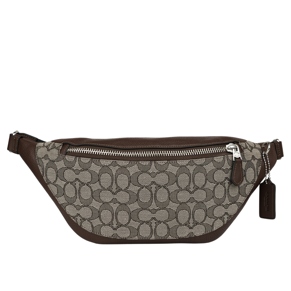 【COACH】Warren CC Logo 緹花布及皮革腰包/胸口包(橡木/楓樹棕)