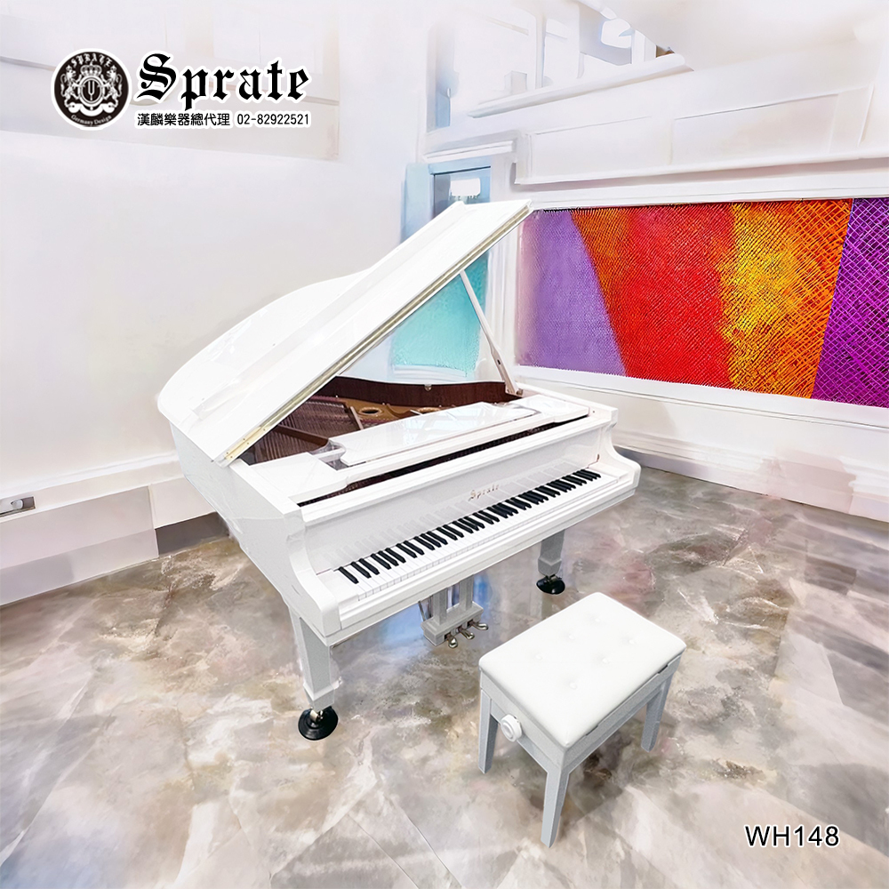 全新德國品牌 SPRATE 平台演奏鋼琴 WH148 夢幻 白色 baby琴 小型演奏琴 內建緩降琴蓋
