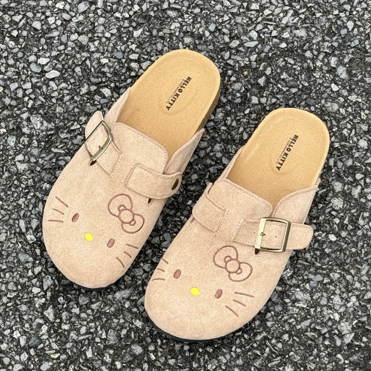 代購 SANRIO HELLO KITTY 黑皮凱蒂貓 勃肯鞋 懶人鞋 軟木 可愛 夏威夷凱蒂貓/預購