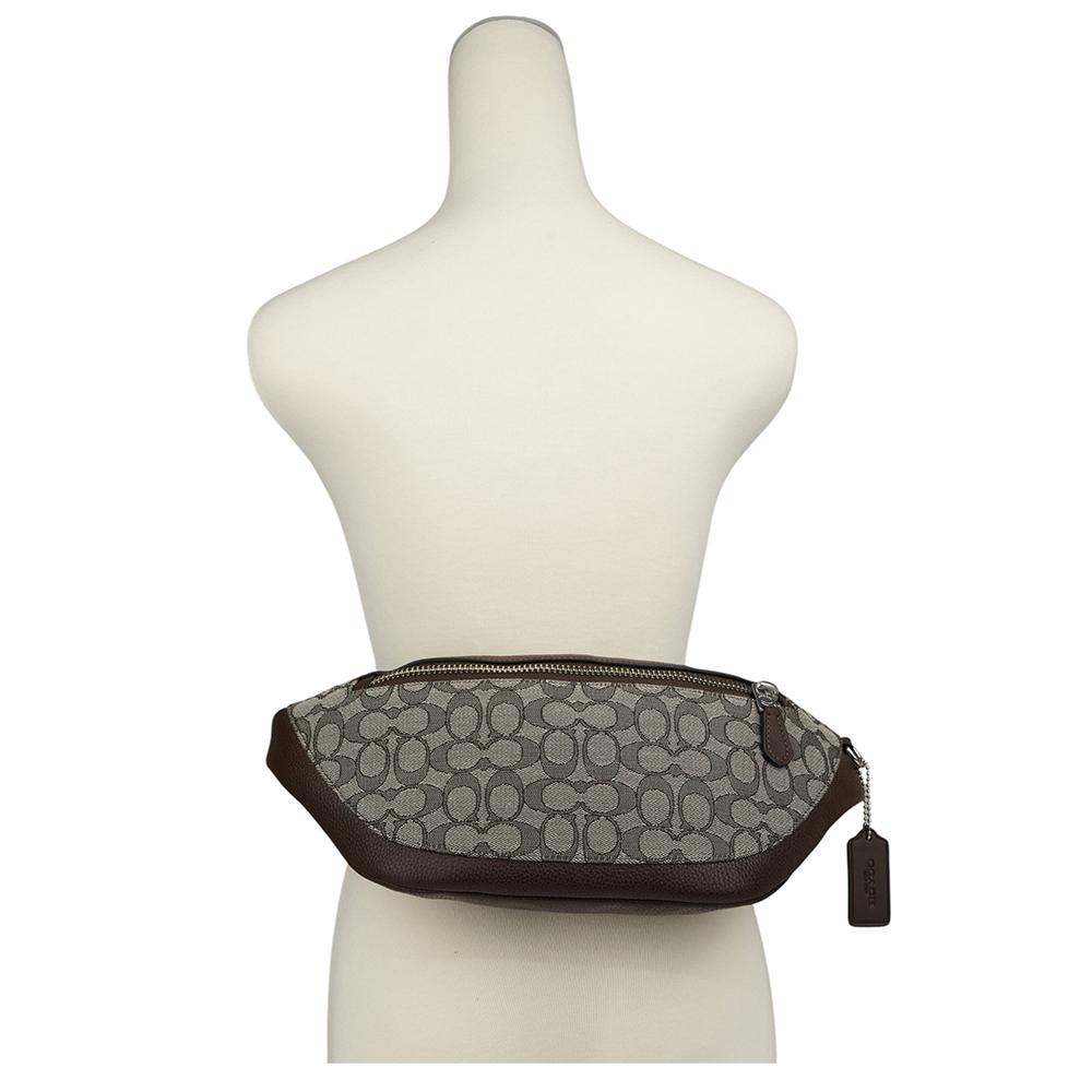 【COACH】Warren CC Logo 緹花布及皮革腰包/胸口包(橡木/楓樹棕) CT815 SVS8S