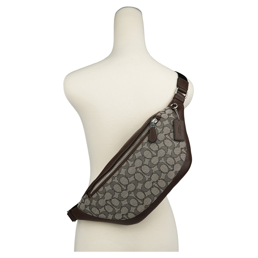 【COACH】Warren CC Logo 緹花布及皮革腰包/胸口包(橡木/楓樹棕) CT815 SVS8S