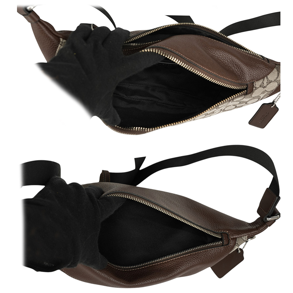 【COACH】Warren CC Logo 緹花布及皮革腰包/胸口包(橡木/楓樹棕) CT815 SVS8S