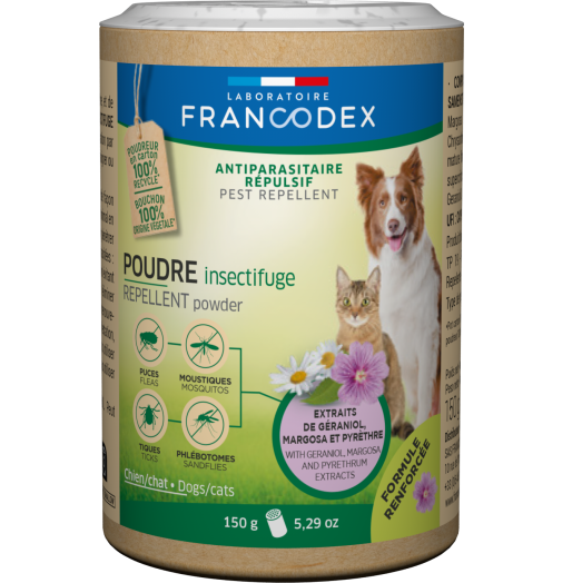 Francodex Prodre Insectifuge Repellent Powder For Dogs and Cats 150g