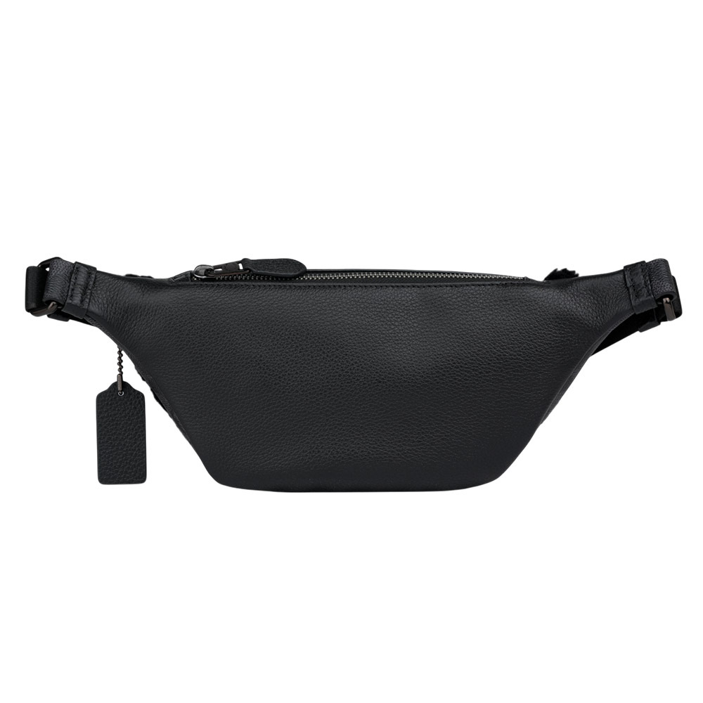 【COACH】Warren 塗層帆布及羊毛皮迷你腰包/胸口包(黑色) CY884 JIO1U