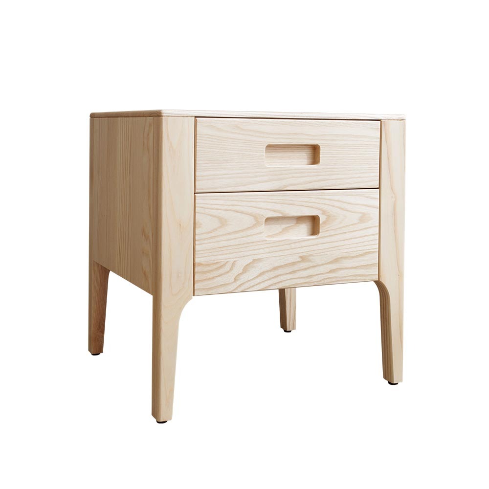 森林家具 艾里斯1.7尺梣木實木床頭櫃/二抽收納櫃/置物櫃