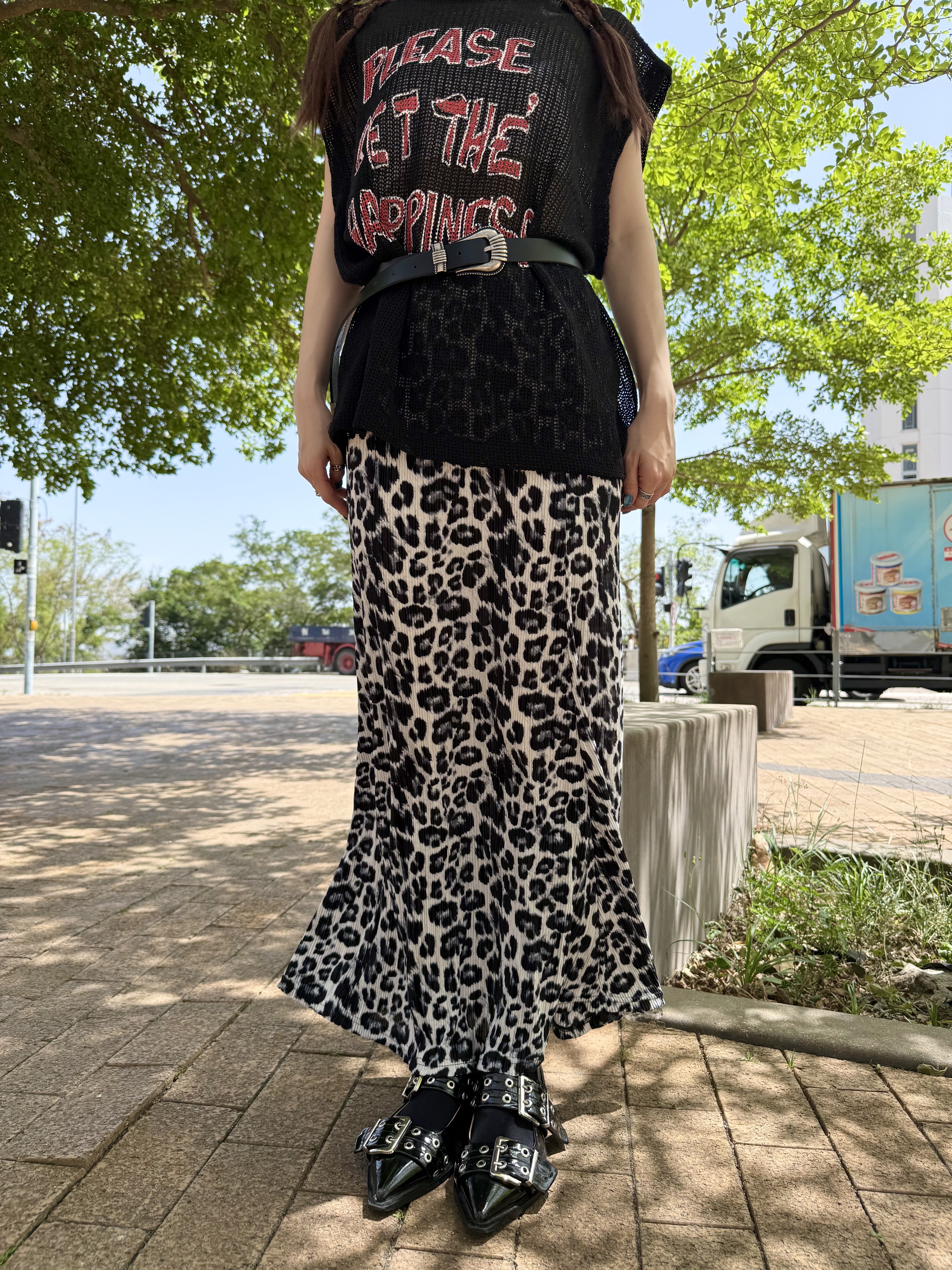 [兩色入] 熱賣！必買魚尾豹紋SK(black)