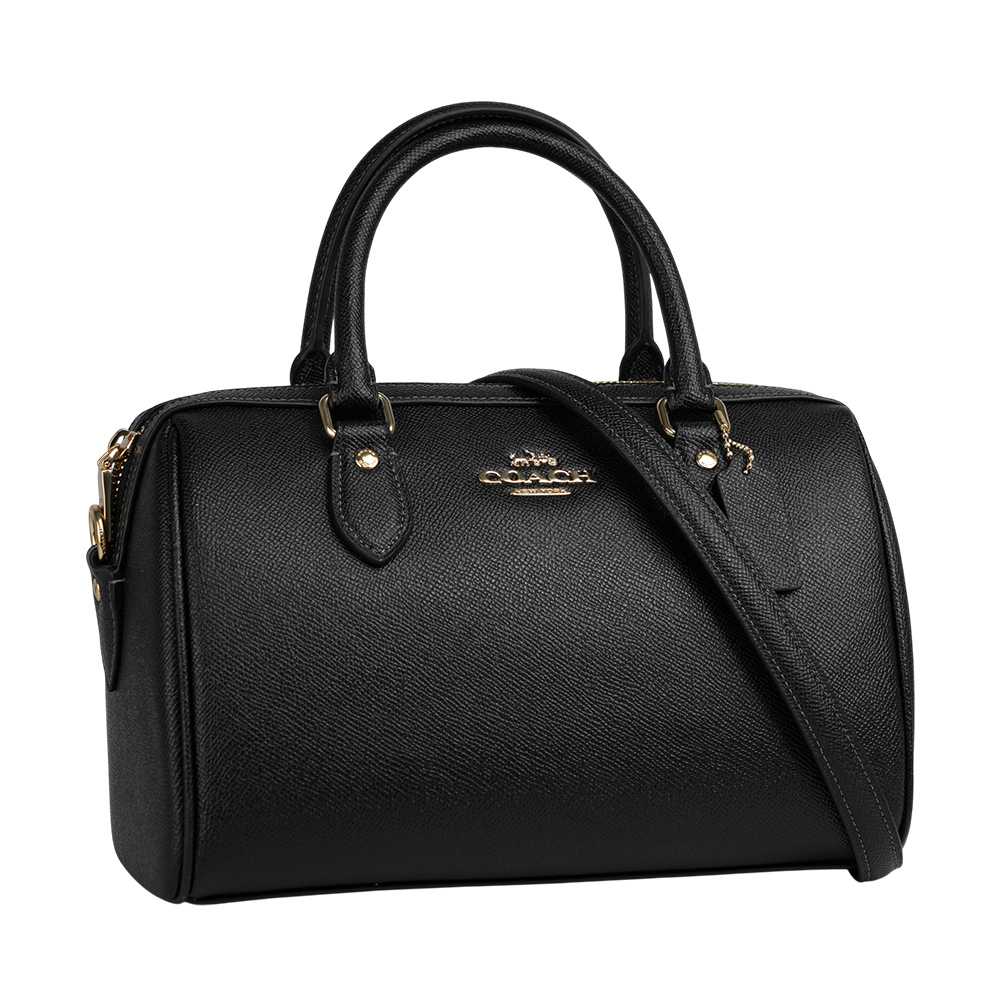 【COACH】Rowan 金字再生皮革二用波士頓包(黑色) CV403 IMBLK