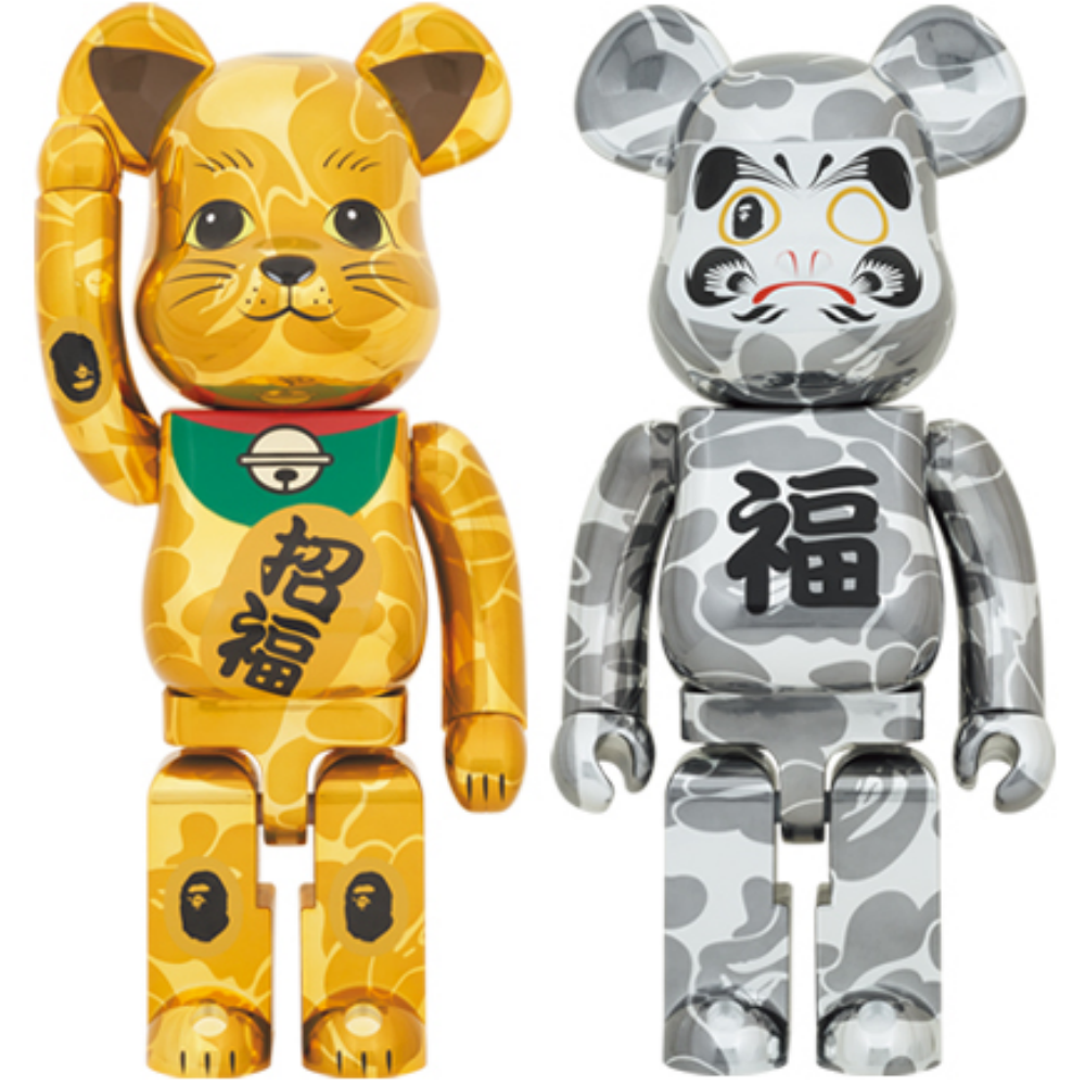 BAPE(R) 金メッキ & 達磨 銀メッキ 100％ & 400％ 4PCS SET / 1000% 2PCS SET BE@RBRICK