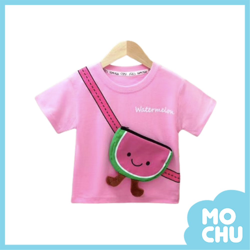 西瓜包包假背帶短袖上衣
