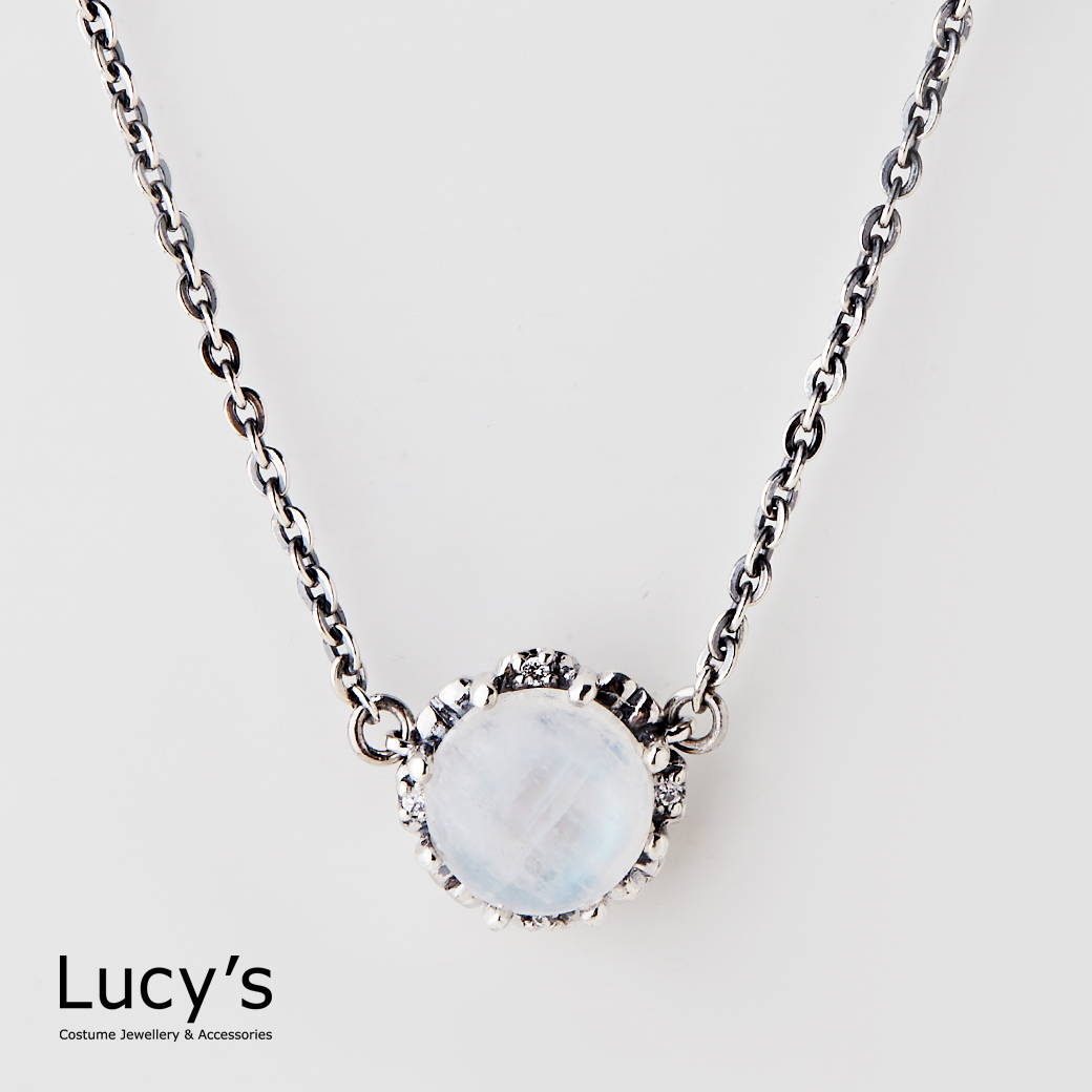 925純銀 愛心捧月 項鍊 (76841)