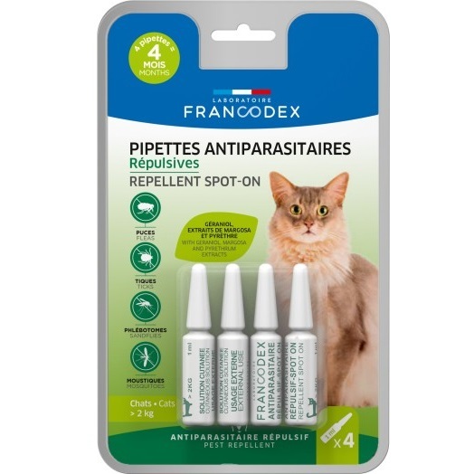 Francodex 成貓用 天然驅蝨滴劑．4pcs
