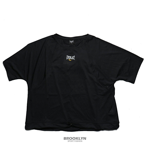 EVERLAST 短T 黑 胸前小LOGO 韻律機能 短版 T恤 休閒 女 4122107920