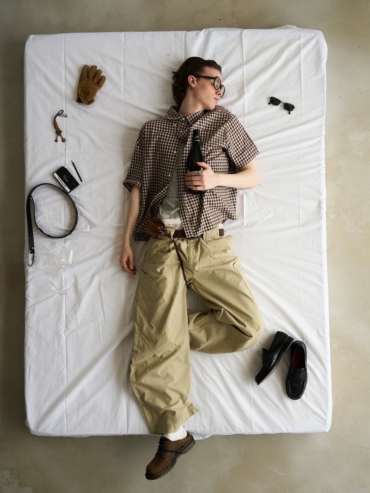 SIMPLEACTION 復古vintage格紋短袖襯衫