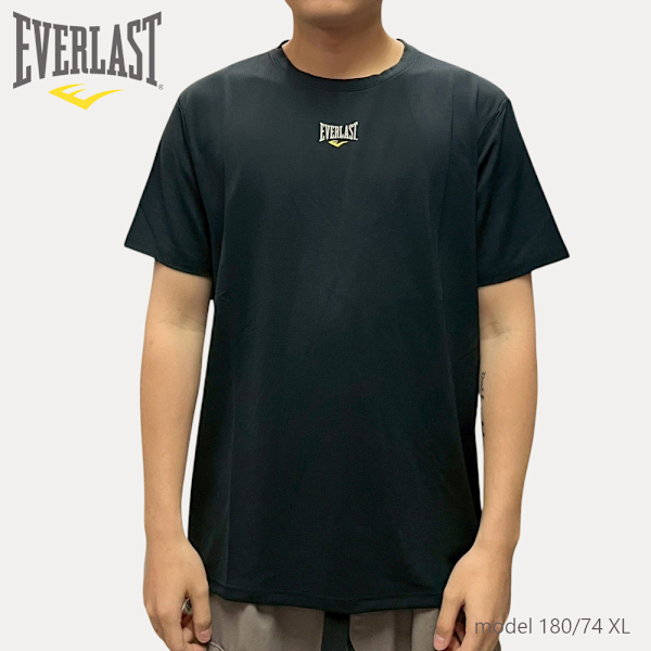 EVERLAST 短T 黑色 LOGO 吸濕排汗 圓領 短袖 男 4221107420