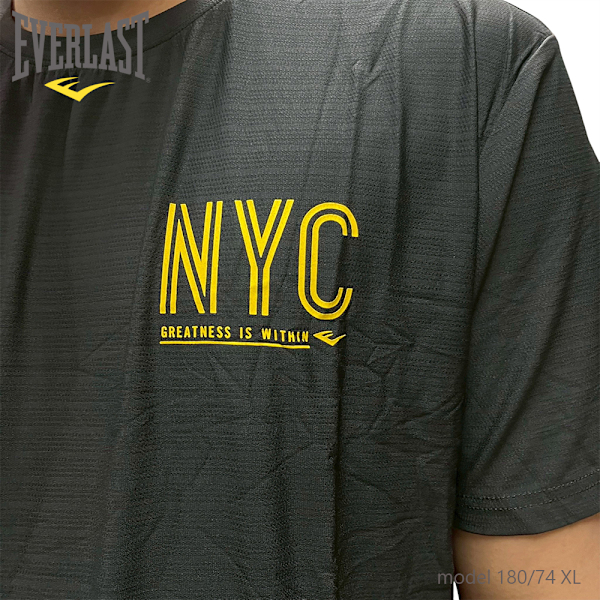 EVERLAST 短T 深灰黃 NYC 吸濕排汗 圓領 短袖 男 4221107610