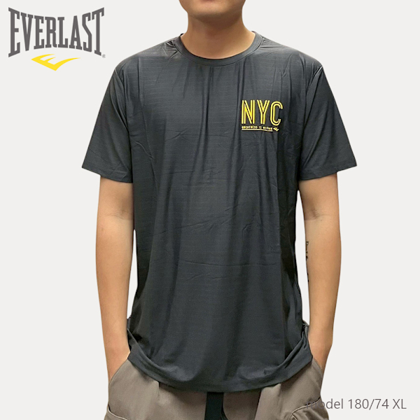 EVERLAST 短T 深灰黃 NYC 吸濕排汗 圓領 短袖 男 4221107610