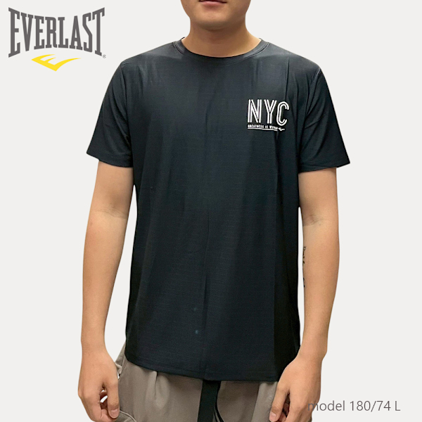 EVERLAST 短T 黑白 NYC 吸濕排汗 圓領 短袖 男 4221107620