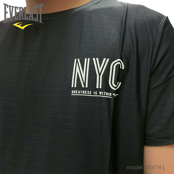 EVERLAST 短T 黑白 NYC 吸濕排汗 圓領 短袖 男 4221107620