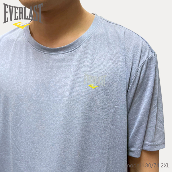 EVERLAST 短T 水洗藍 小LOGO 吸濕排汗 圓領 短袖 男 4221107781