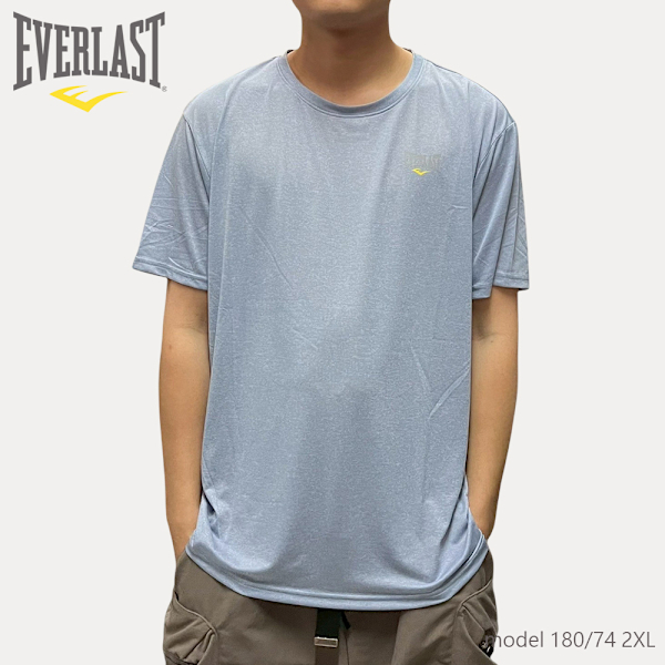 EVERLAST 短T 水洗藍 小LOGO 吸濕排汗 圓領 短袖 男 4221107781