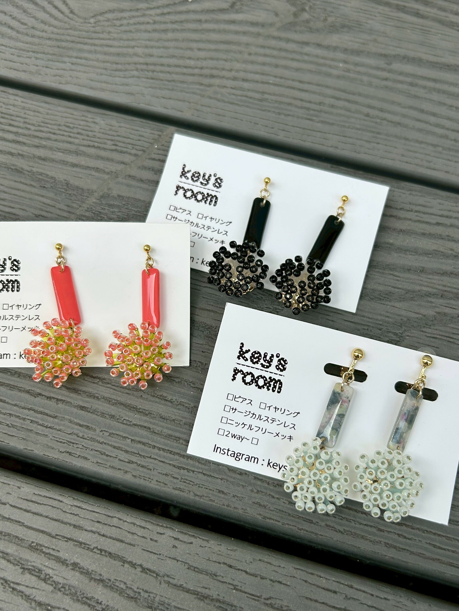 [key's room] 線香花火耳環 | 耳針 | NO.6