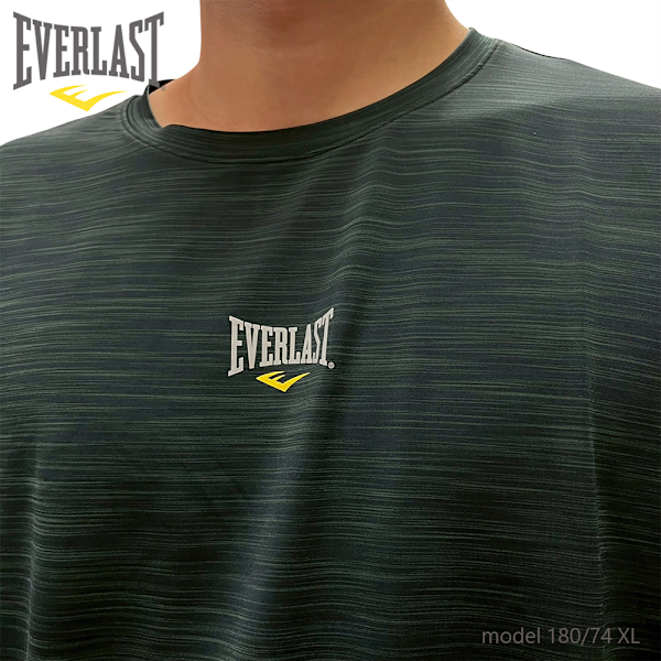 EVERLAST 短T 黑 絲紋 小LOGO 快排 圓領 短袖 男 4221107820