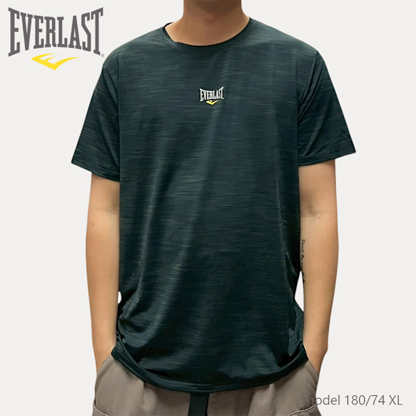 EVERLAST 短T 黑 絲紋 小LOGO 快排 圓領 短袖 男 4221107820