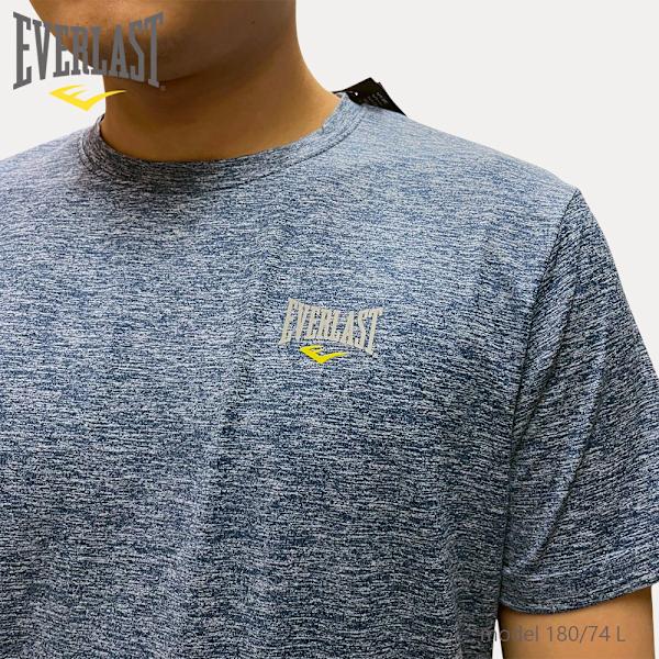 EVERLAST 短T 雪花藍 小LOGO 吸濕排汗 圓領 短袖 男 4221108082