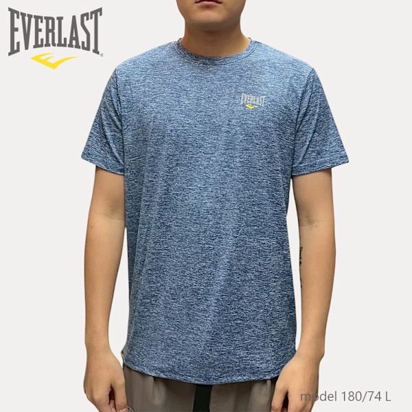 EVERLAST 短T 雪花藍 小LOGO 吸濕排汗 圓領 短袖 男 4221108082