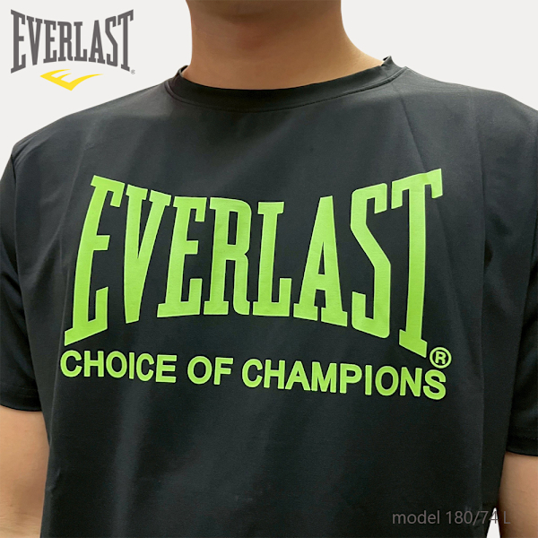 EVERLAST 短T 黑 螢光綠LOGO 吸濕排汗 圓領 短袖 男 4221108420