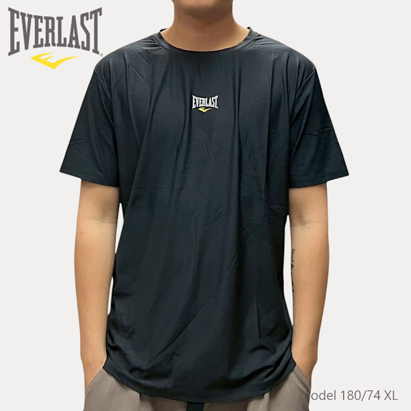 EVERLAST 短T 黑色 小LOGO 透氣 吸濕排汗 短袖 男 4221108520