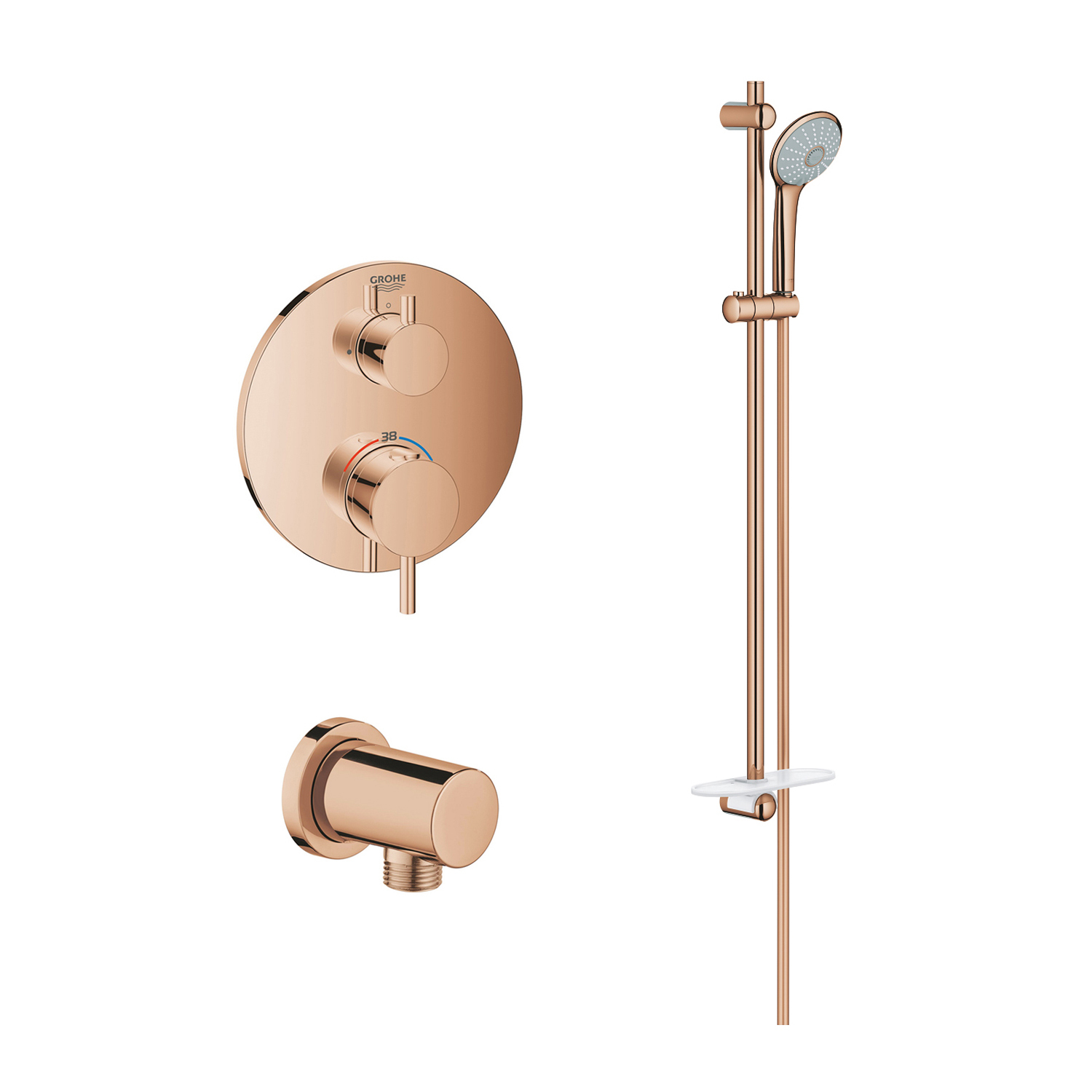 GROHE｜Atrio埋壁式定溫龍頭淋浴組（玫瑰金）24134DA3 27057DA0 27226DA1 35600000