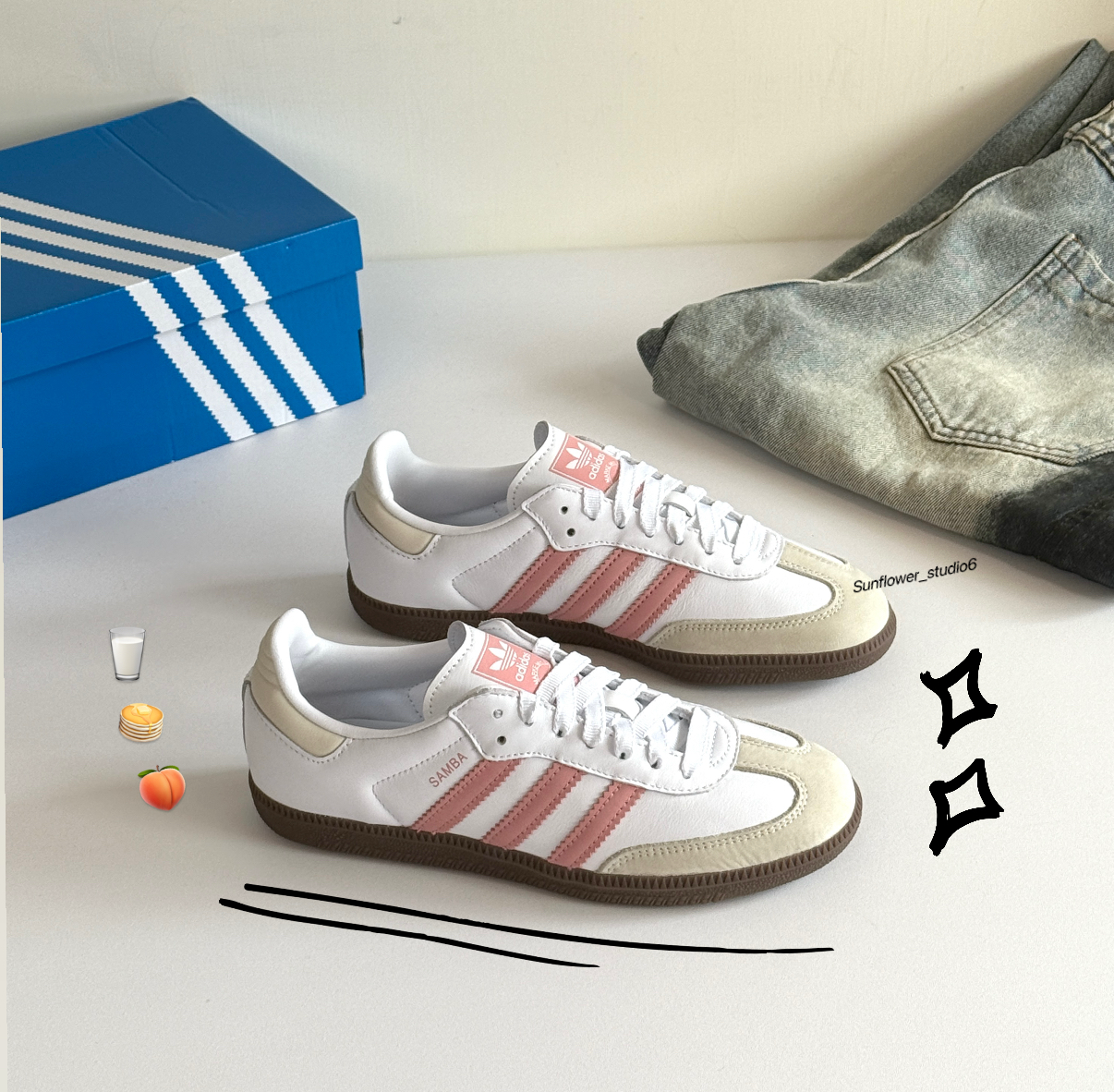 Adidas Samba OG 白桃慕絲 玫瑰粉 米色 白色 焦糖底 德訓鞋 JI2677/預購