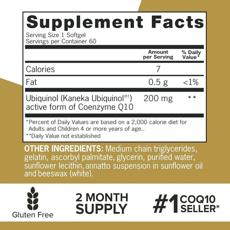 [現貨] Qunol 天然還原型 泛醇輔酶 Ubiquinol 200毫克 60粒