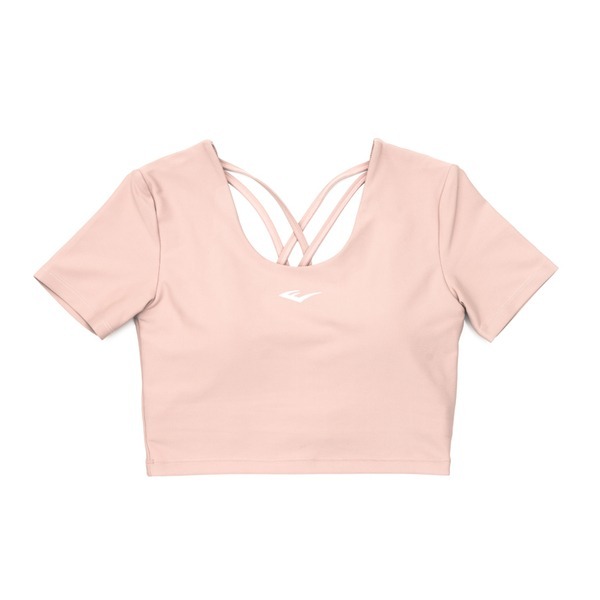 EVERLAST 運動背心 粉 內衣 短版 韻律短袖 女 4222146141