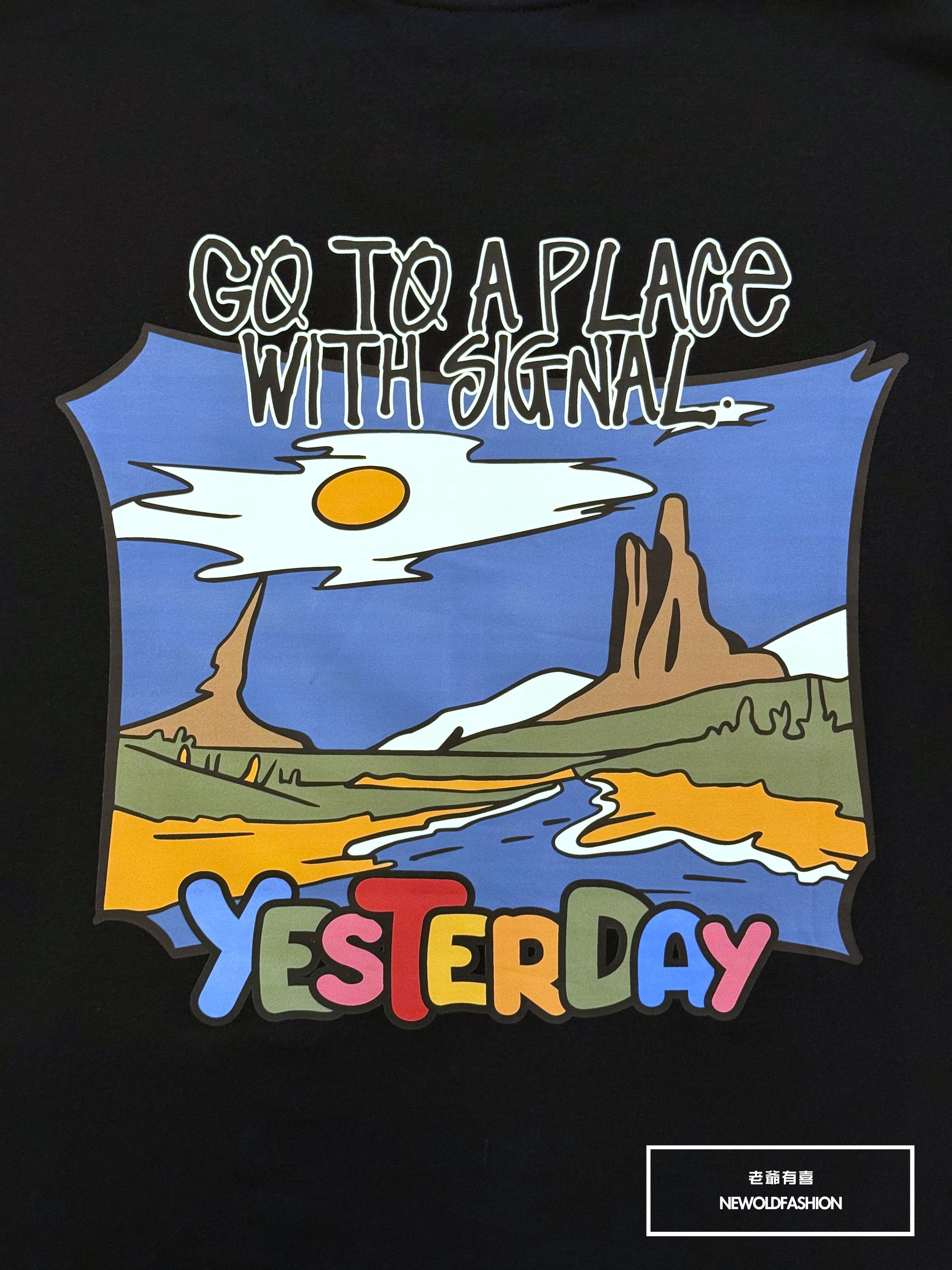 『新品上市』重磅彩色風景短T(NOF25038193)-黑