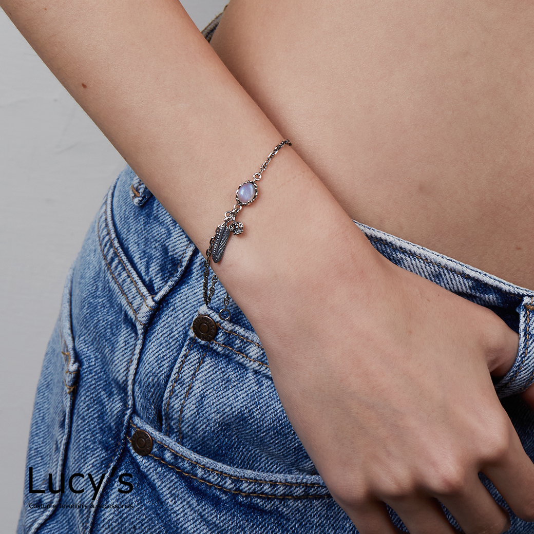 925純銀 月羽榮耀 硫化手鍊 (120766)