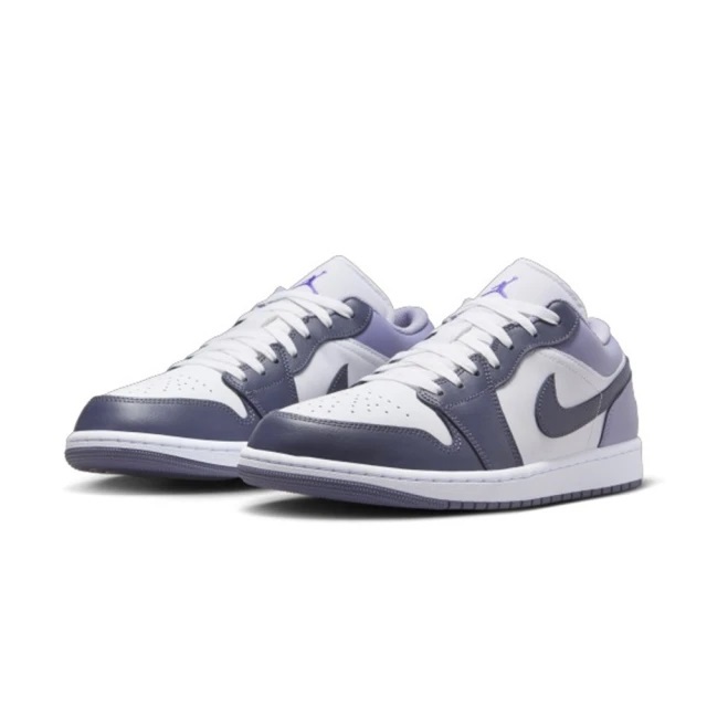 NIKE AIR JORDAN 1 LOW 霧灰紫 復古 皮革 低筒 男鞋 553558-145