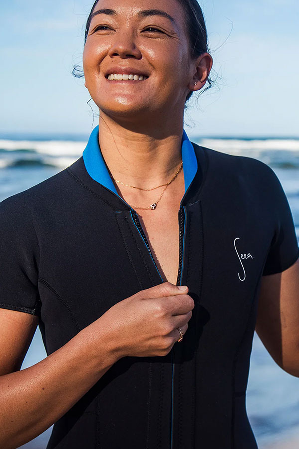 SEEA - WANDA YULEX 雙面連身衝浪泳衣 (藍黑色)